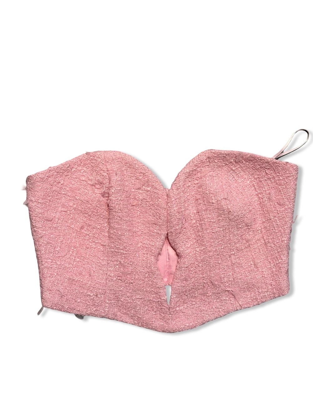 Bardot Eleni Bustier Soft Pink Strapless Cutout Crop Top Revolve 6 - Picture 5 of 9